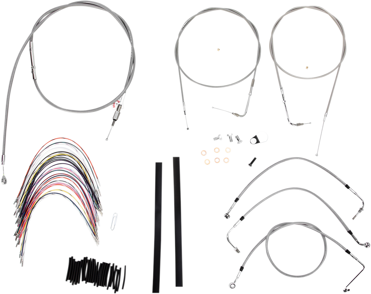 Handlebar Cable/Brake Line Kit - Complete - 18\" Ape Hanger Handlebars - Stainless Steel 2000 - 2006