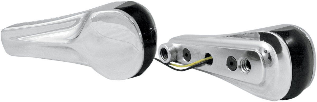 LED Front Turn Signals - Finned - Chrome 1998 - 2013