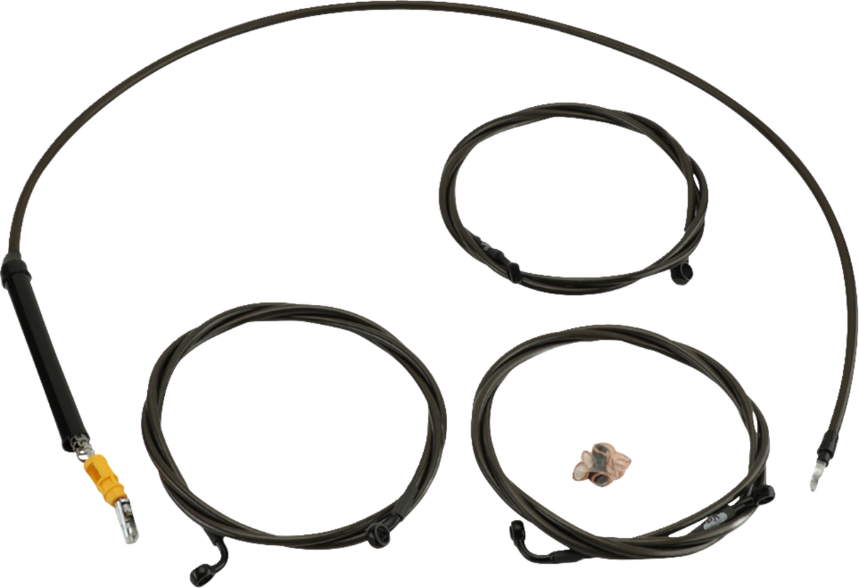 Standard Midnight Braided Handlebar Cable/Brake Line Kit - Stock Ape Hangers - \'23-\'24 Touring 2023 - 2024