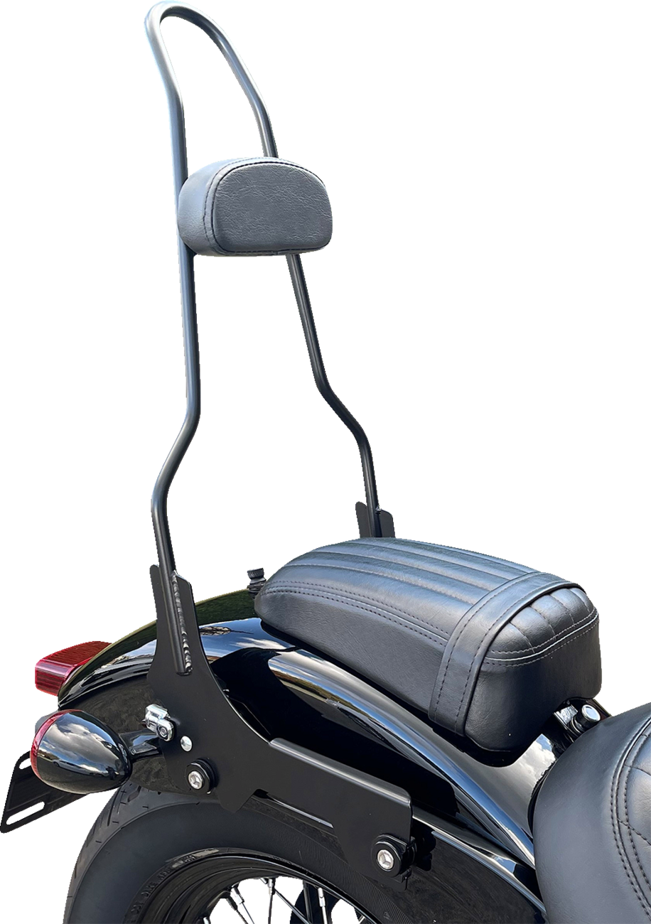 Quick Release Sissy Bar - 23\" - With Pad - Gloss Black 2018 - 2023