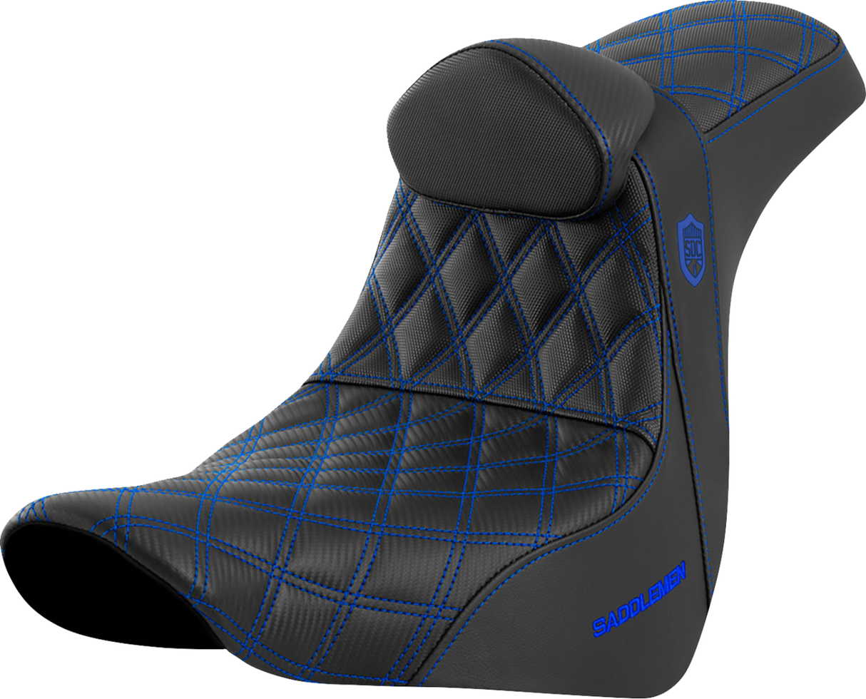 Pro Series SDC Performance Seat - with Backrest - Blue Stitch - FL/FX \'18-\'23 2018 - 2023