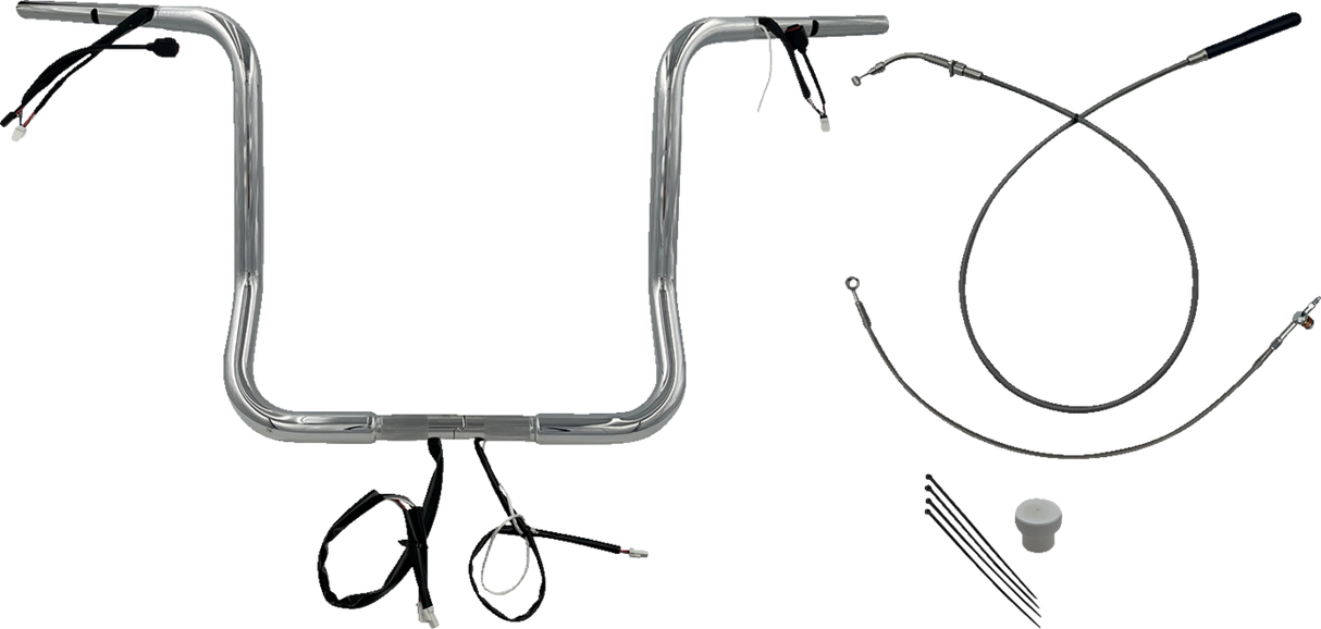 1-1/4\" EZ Install Round Top Handlebar - 16\" - Chrome 2023 - 2024
