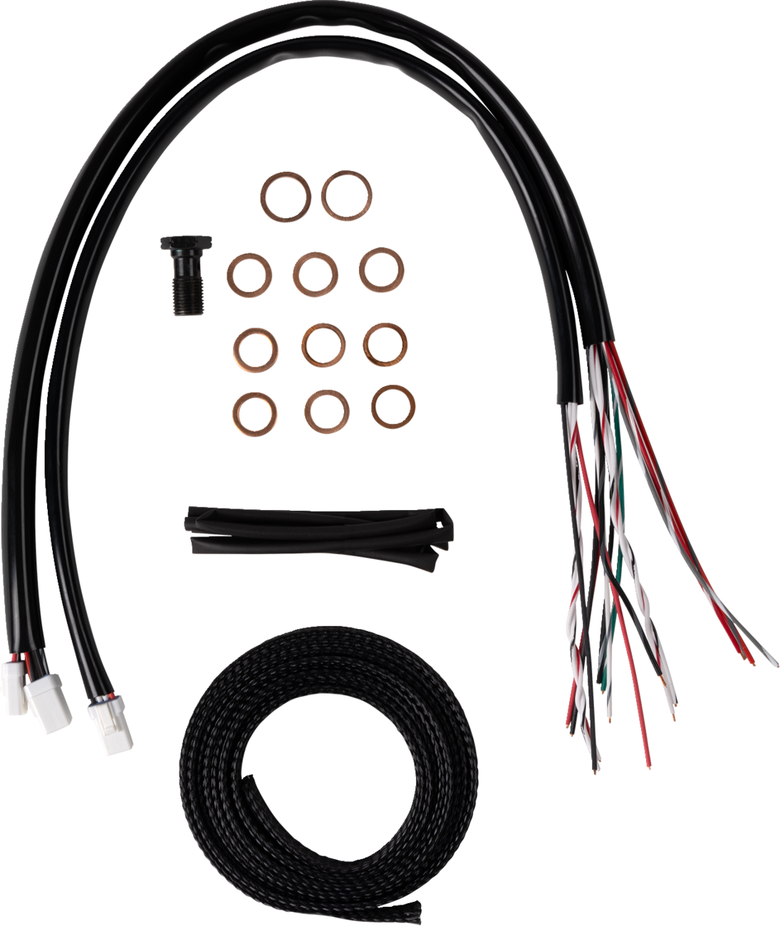Complete Midnight Braided Cable Kit - Stock Handlebars - \'23-\'24 Touring 2023 - 2024