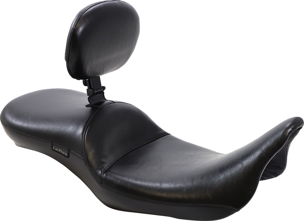 Maverick Daddy Long Legs Seat - With Backrest - Black - Smooth - FL \'08-\'23 2008 - 2023