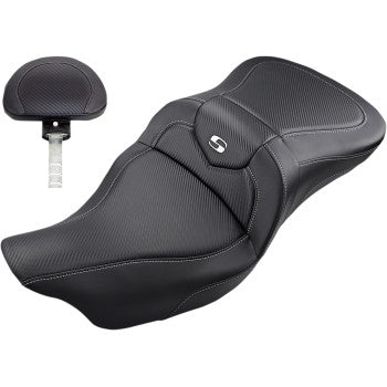 SADDLEMEN  0801-1193  Roadsofa™ Seat - Carbon Fiber - with Backrest - '08-'23 FL