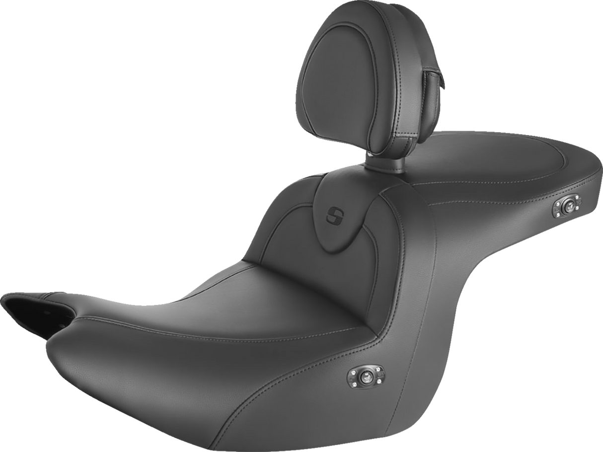 RoadSofa™ Seat - with Backrest - Black w/ Black Stitching - Heated - GL1800 \'18-\'23 2018 - 2023
