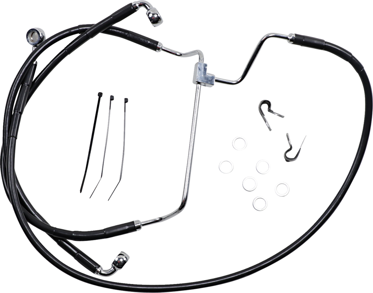 Brake Line - Front - Black - +4\" 2014 - 2019