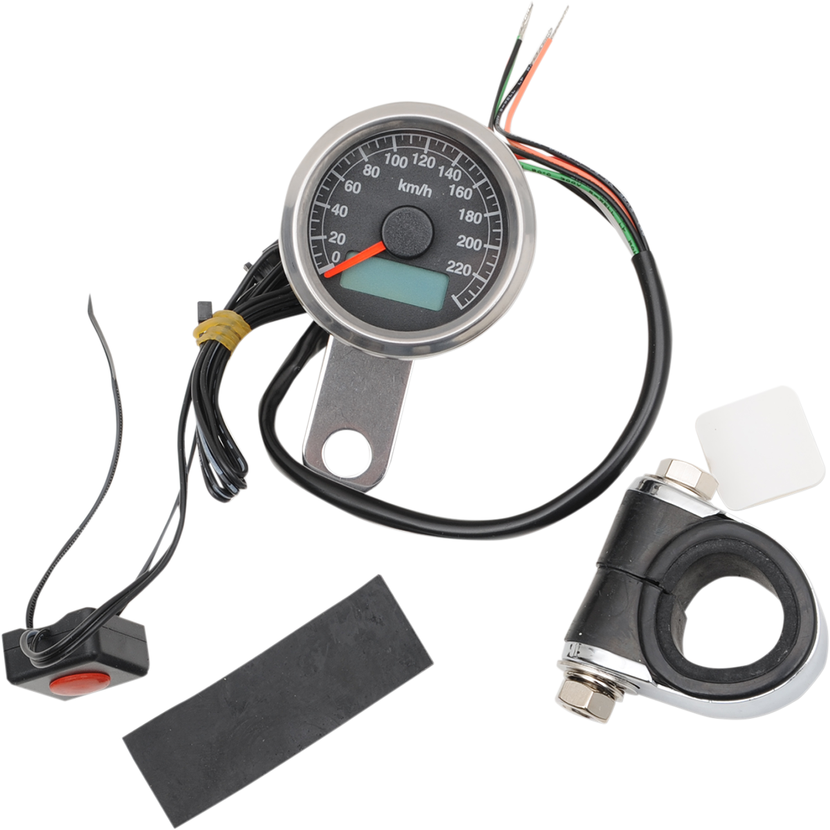 Programmable Mini Electronic Speedometer with Odometer/Tripmeter - 1.87\" - Polished 1987 - 2003