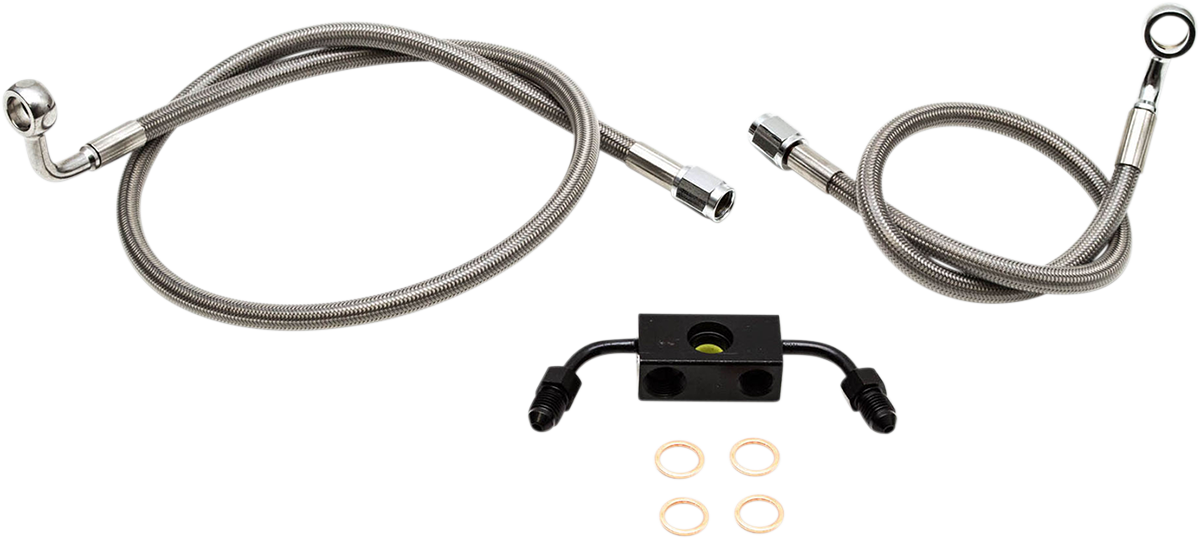 Brake Lines - 12\" - 14\" Ape Hanger Handlebars - Stainless Steel 2013 - 2022