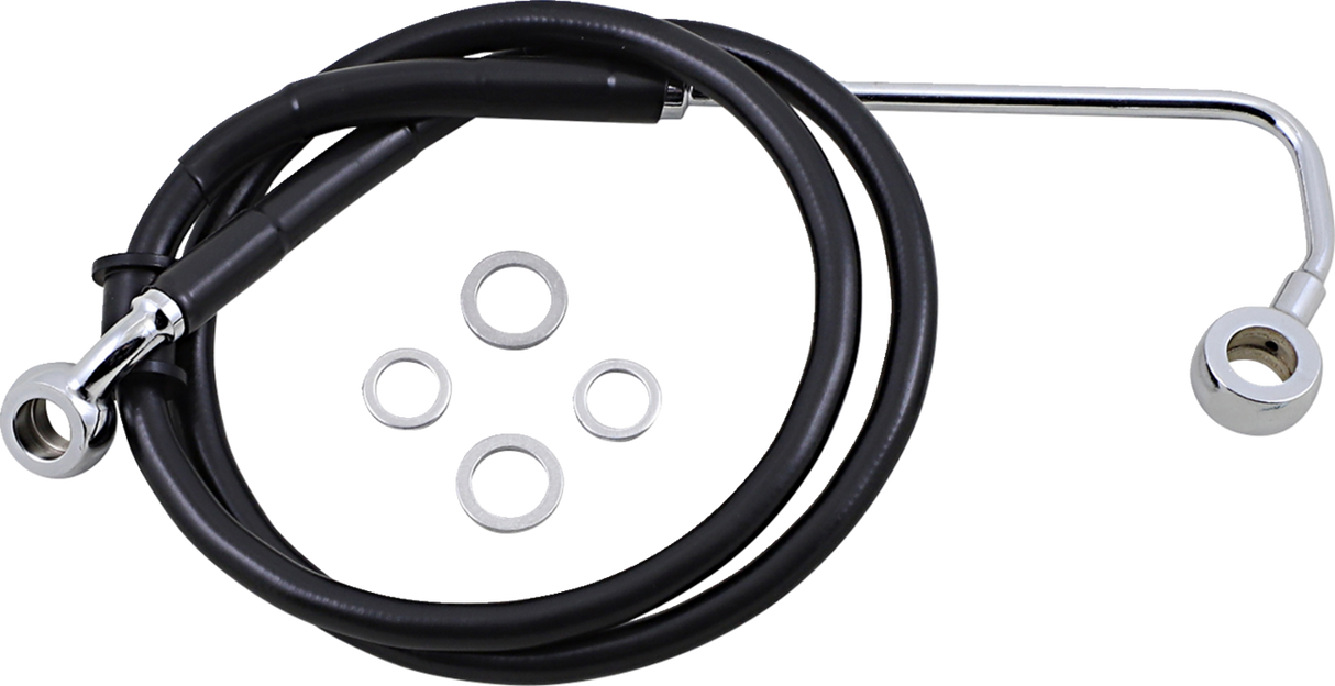 Brake Line - +4\" - Black - \'15-\'17 Softail 2015 - 2017