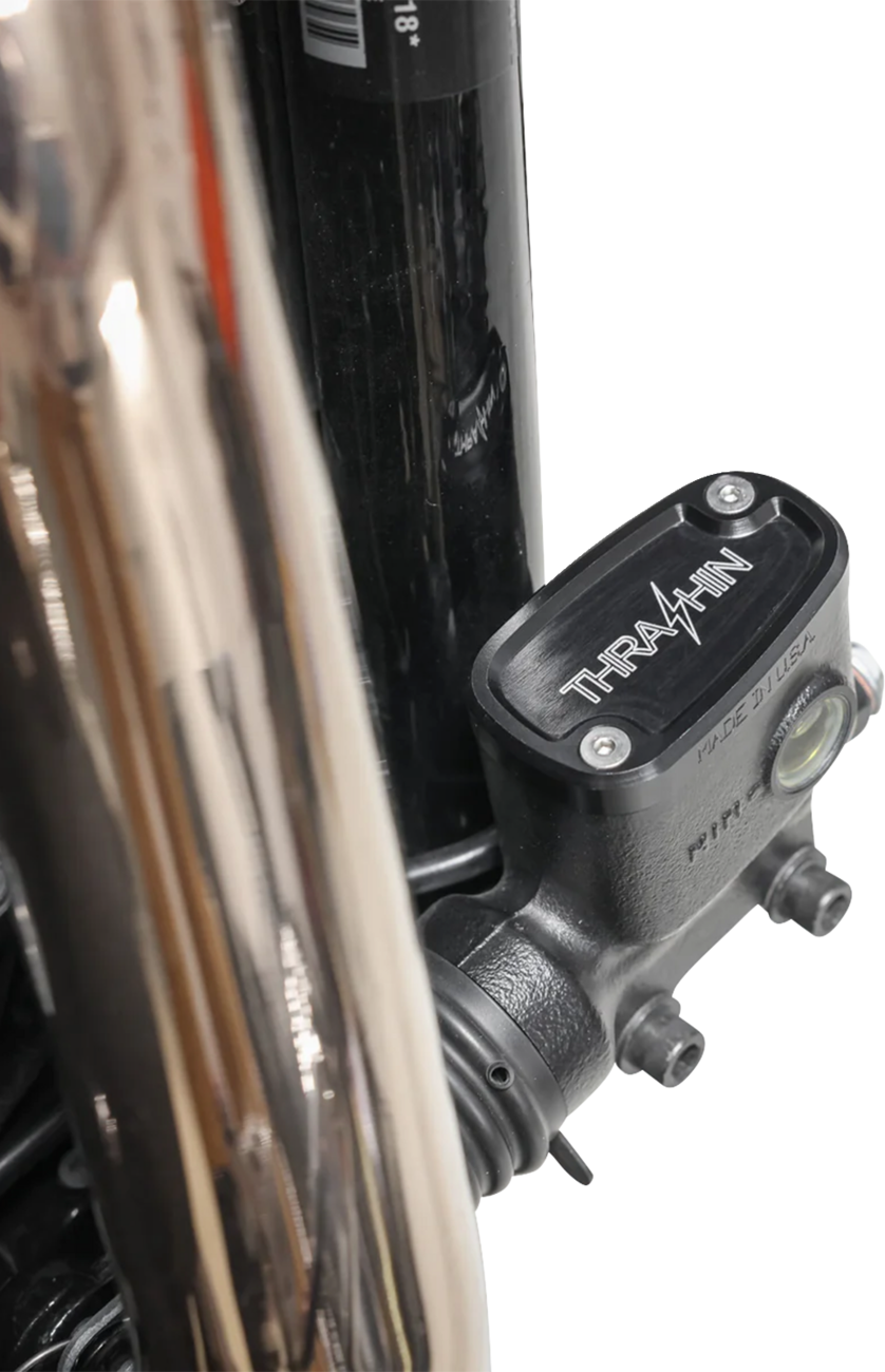 Brake Reservoir Cap - Rear - Black - Twice Cut - \'18+ Softail 2020 - 2024