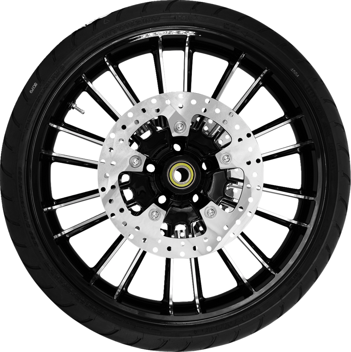 Atlantic Front Wheel - Black Cut (21\") | Rotors (11.8\") | Dunlop Tire (130/60B21) 2008 - 2024