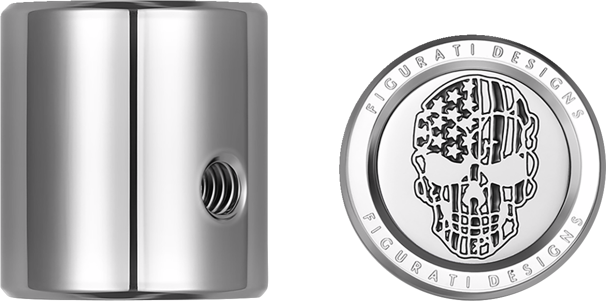 Heel-Toe Shifter Cover - American Flag Skull - Stainless Steel 1984 - 2022