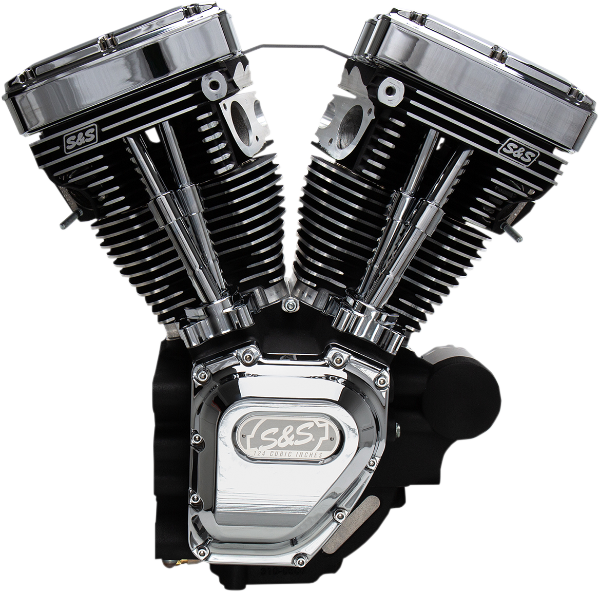 T124 Long Block Engine - Wrinkle Black and Chrome - Touring 2007 - 2020