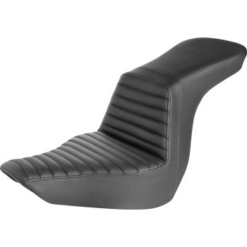 SADDLEMEN 0802-1460 Front Tuck-n-Roll Step-Up Seat Black For Softail