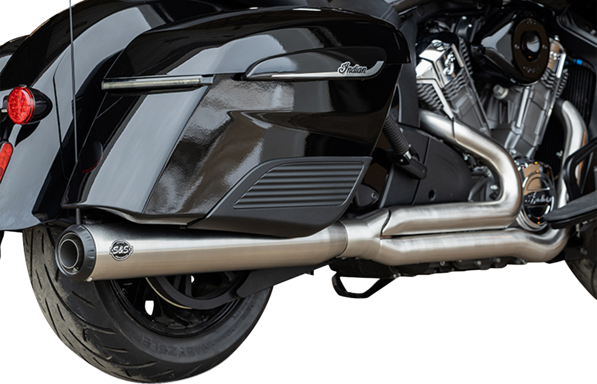 2-into-1 Qualifier Exhaust System - Brushed Stainless Steel - Race Only - Indian with PowerPlus 2020 - 2025