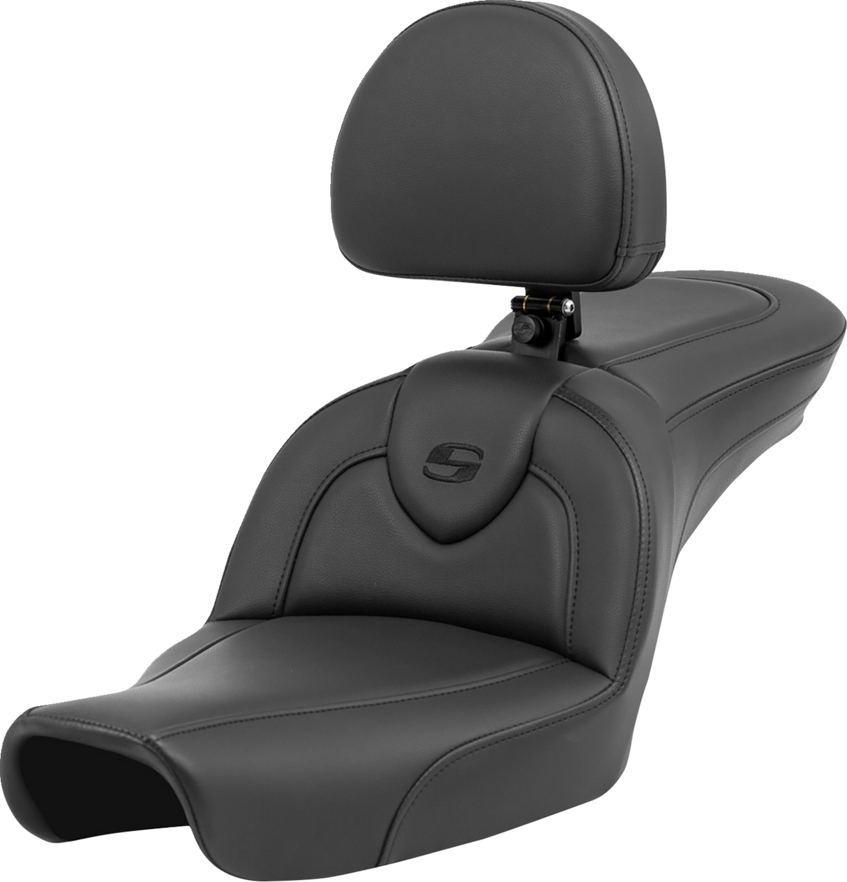 Roadsofa™ Seat - with Backrest - Black/Black Stitching - FXD \'96-\'03 1996 - 2003