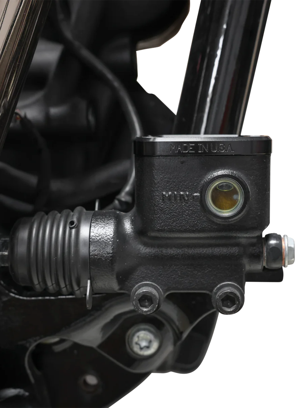 Brake Reservoir Cap - Rear - Black - Twice Cut - \'18+ Softail 2020 - 2024