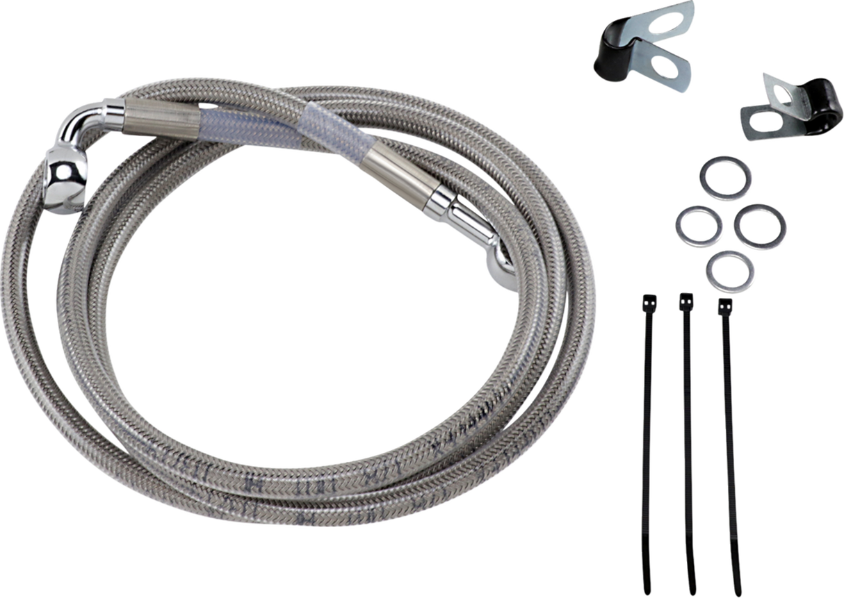 Brake Line - Front - +4\" - Stainless Steel 1984 - 2005