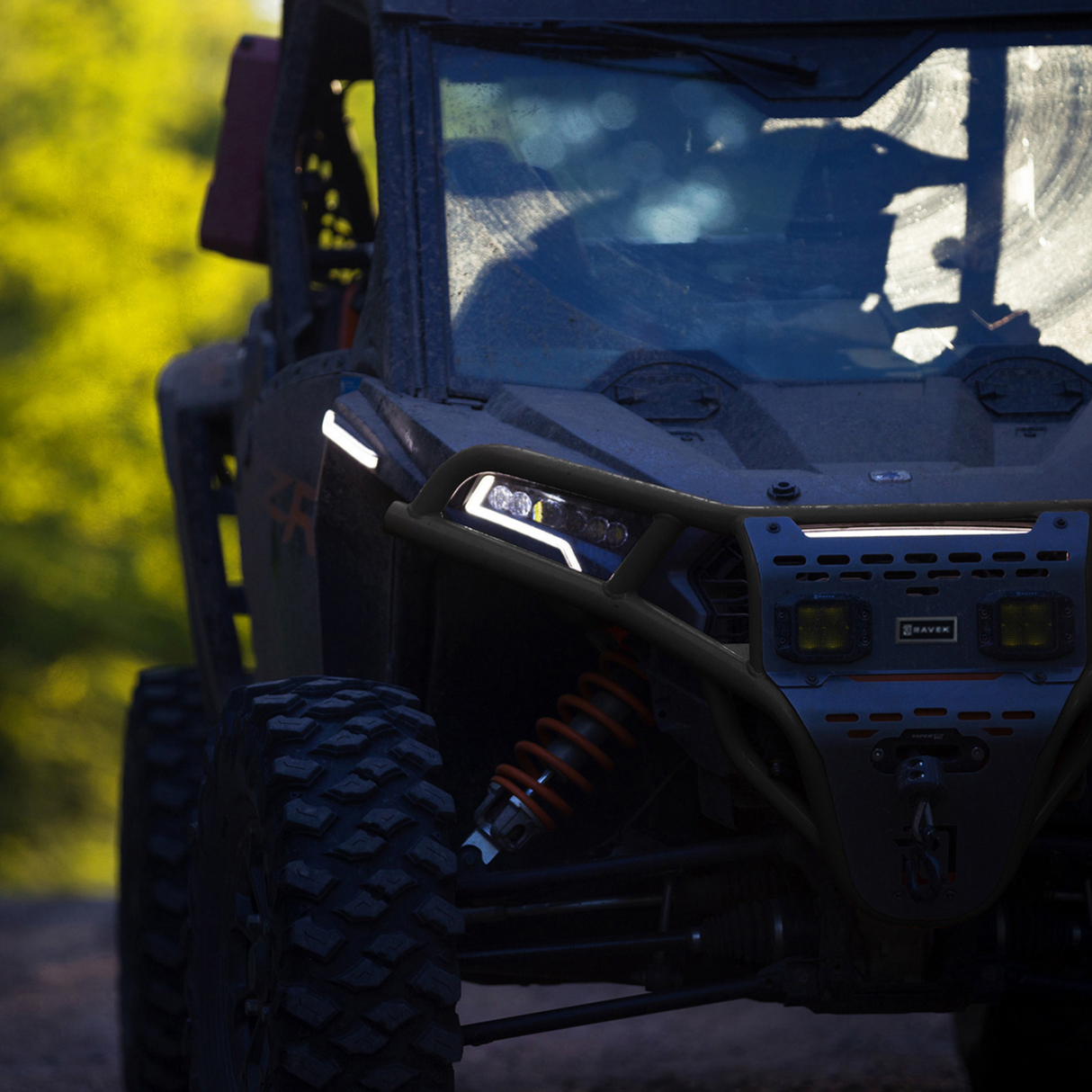 Front Bumper/Skid Plate with Amber Lights - Black - RZR XP 1000 2024 - 2025