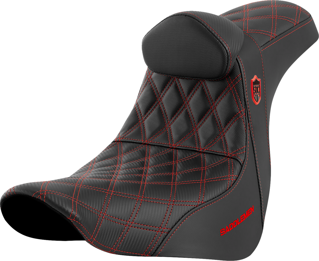 Pro Series SDC Performance Seat - with Backrest - Red Stitch - FL/FX \'18-\'23 2018 - 2023