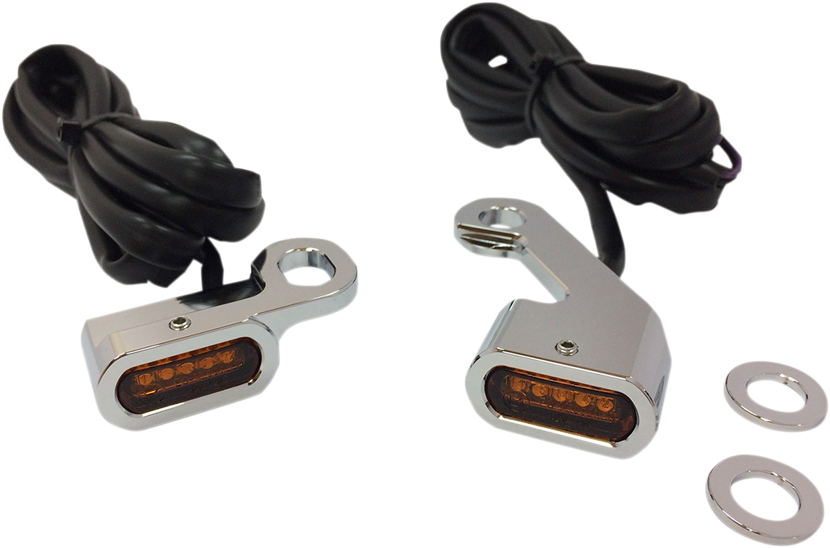 LED Handlebar Marker Lights - Chrome/Amber 2009 - 2017