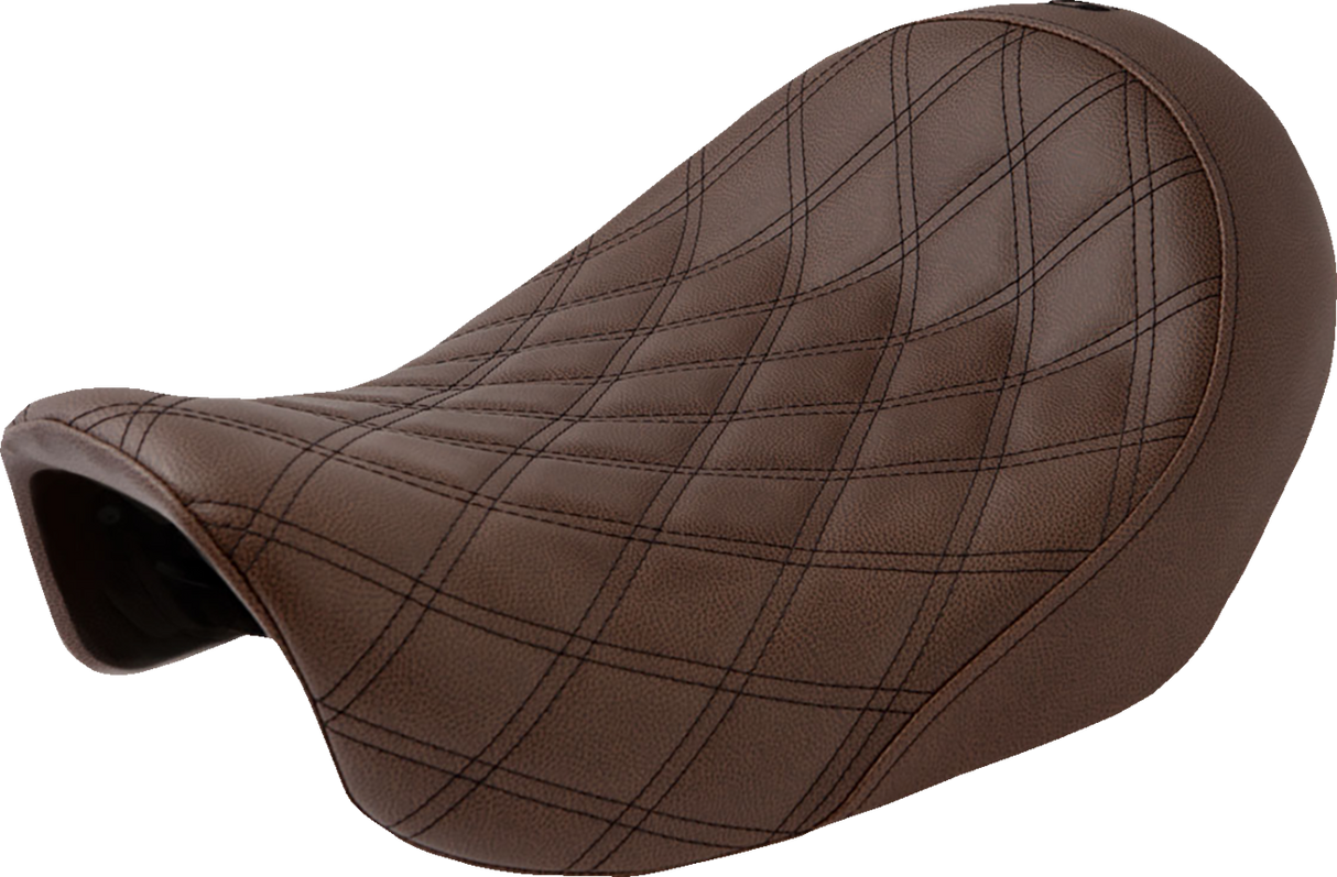 Renegade Solo Seat - Lattice Stitched - Brown - Dyna \'06-\'17 2006 - 2017