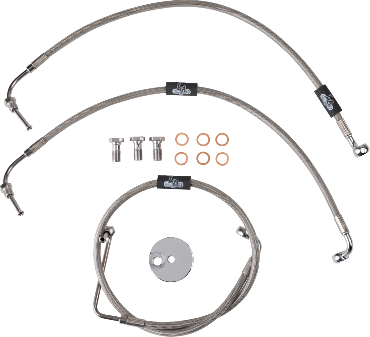 Brake Lines - 12\" - 14\" Ape Hanger Handlebars - Stainless Steel 2008 - 2017