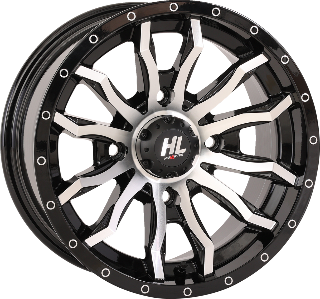 Wheel - HL21 - Front/Rear - Gloss Black w/Machined - 22x7 - 4/137 - 4+3 (+10 mm) 2003 - 2024