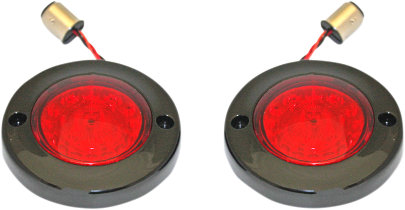 LED Flat Turn Signals - 1156 - Black - Red Lens 1986 - 2022