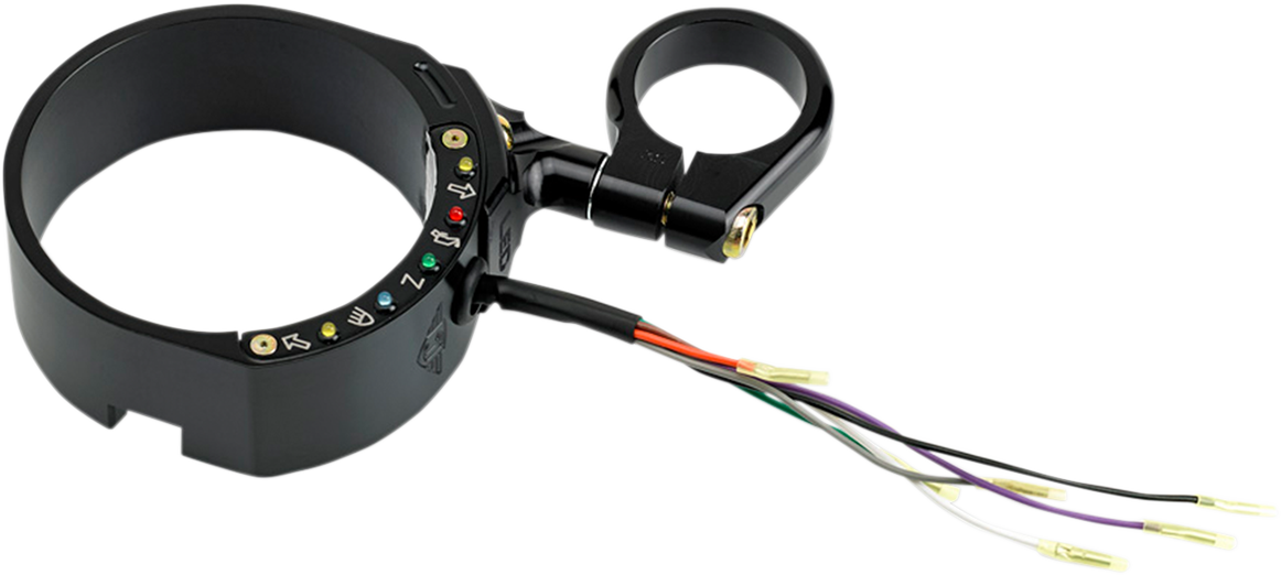 Speedometer Relocation Bracket with Easy Mount Clamp - Black Anodized - For 49 mm Fork 2016 - 2019