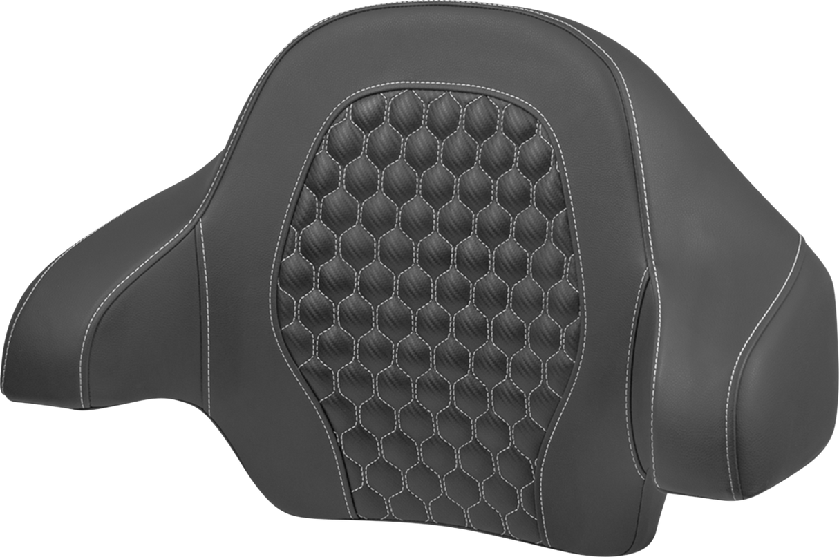 Tour Pack Backrest Pad - Honeycomb - White Stitching - FLH/FLT \'14-\'24 2014 - 2024