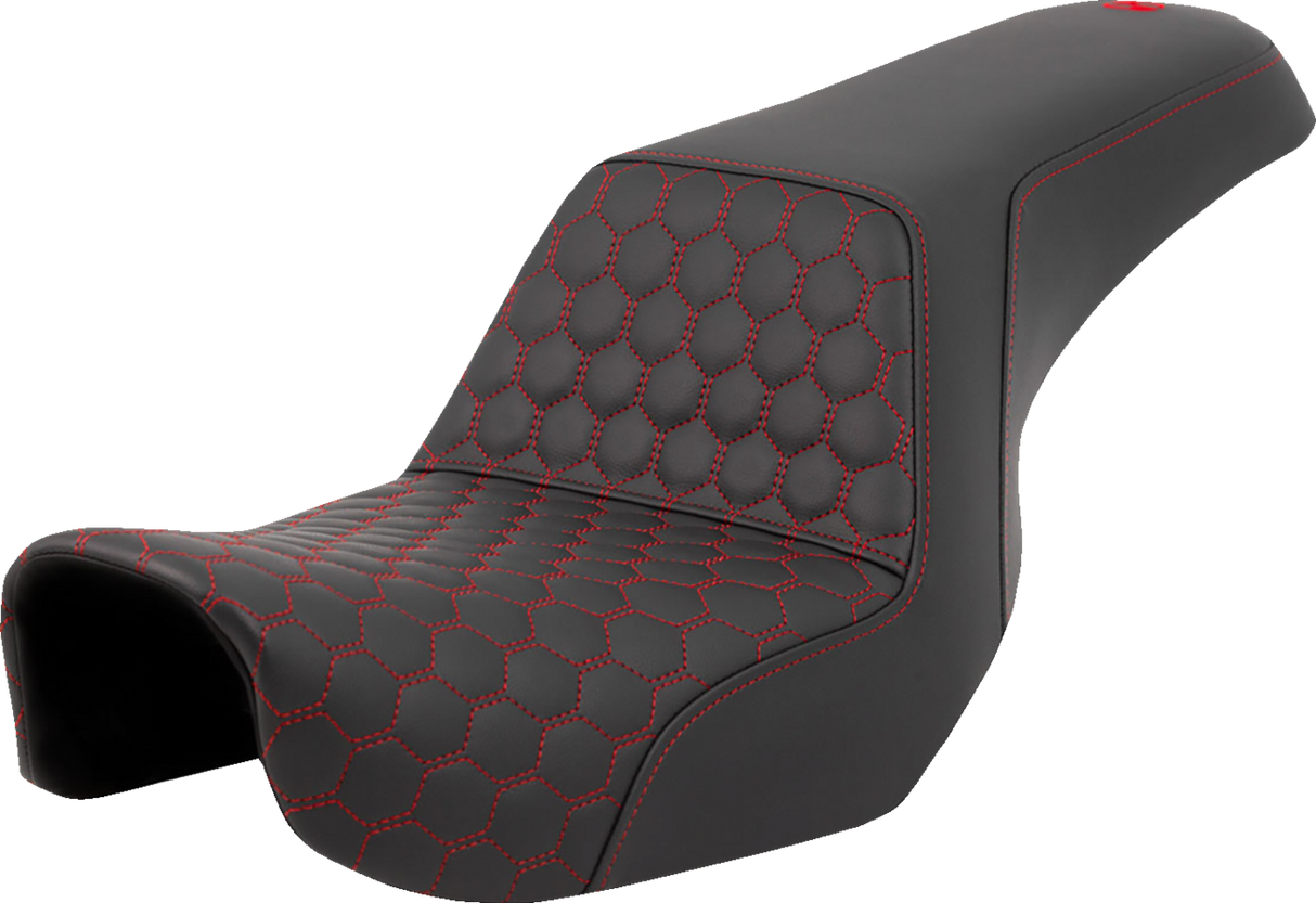 Step-Up Seat - Honeycomb - Red Stitching - Dyna \'06-\'17 2006 - 2017