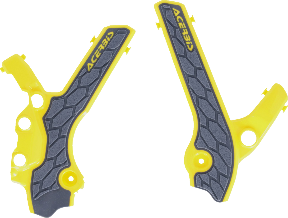 X-Grip Frame Guards - Gray/Yellow - DR-Z 400S/E/SM 2000 - 2024