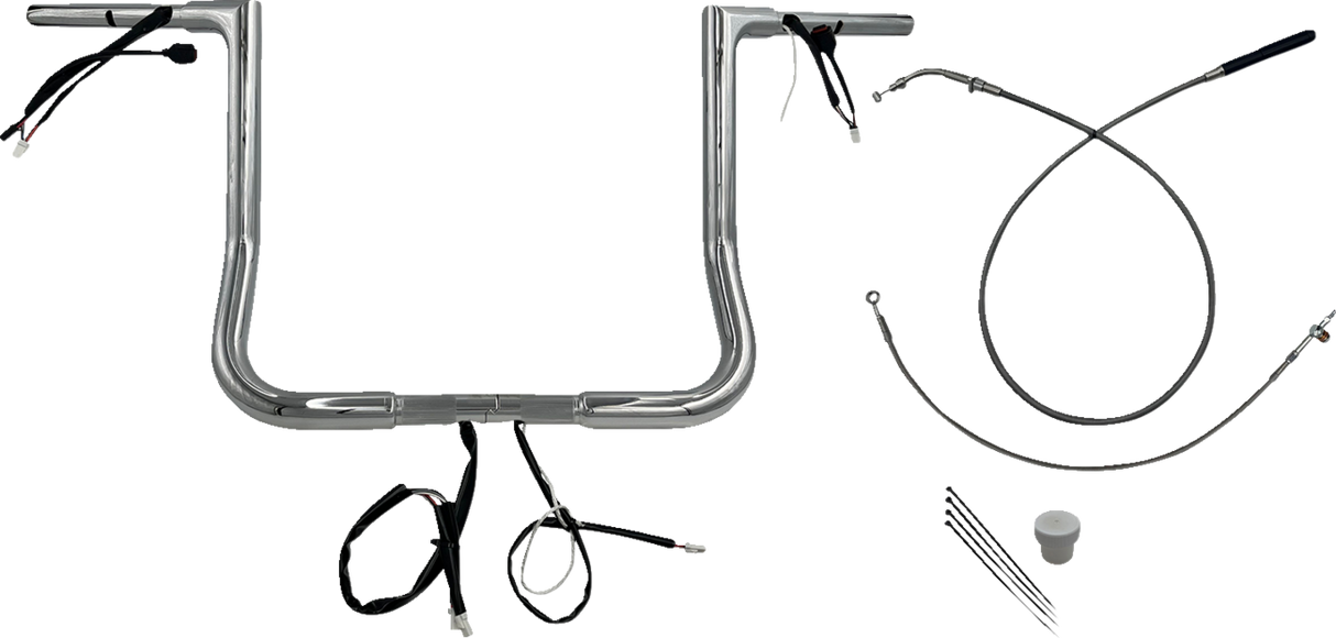1-1/4\" EZ Install Flat Top Handlebar - 14\" - Chrome 2023 - 2024