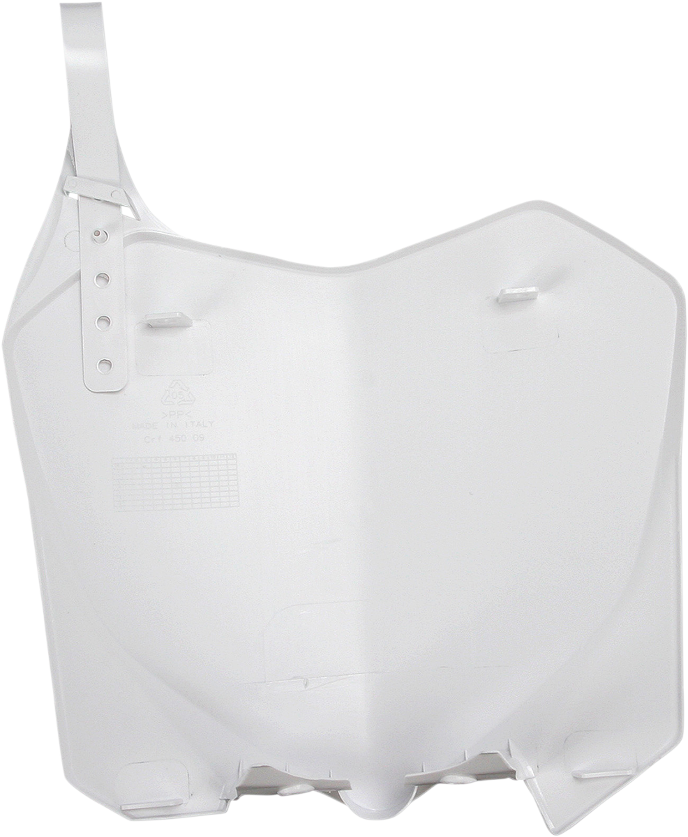 Front Number Plate - White 2009 - 2013