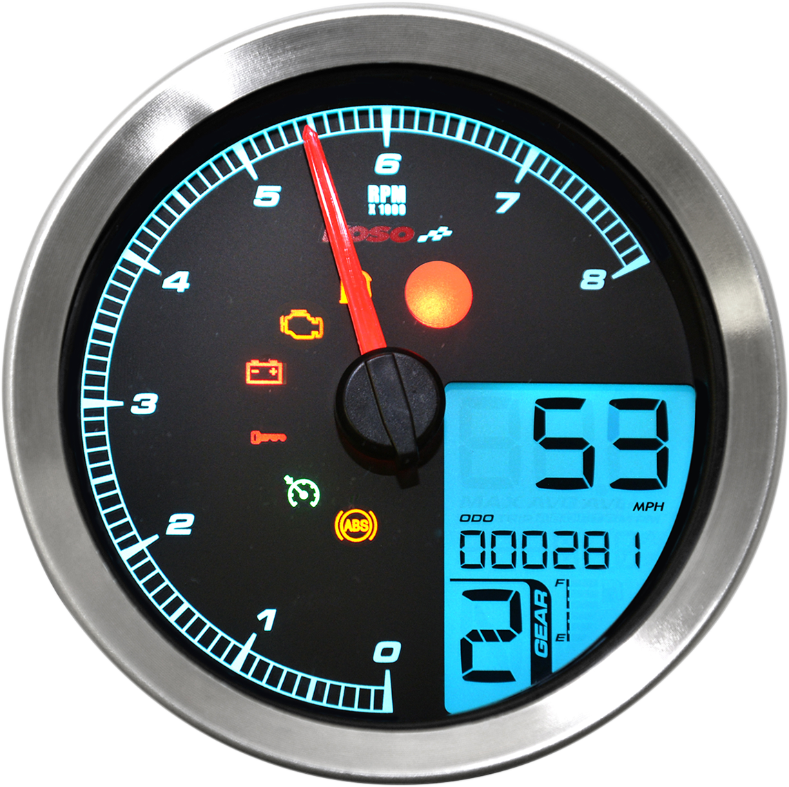 Multi-Function Speedometer/Tachometer - HD-04 - Chrome 2004 - 2019