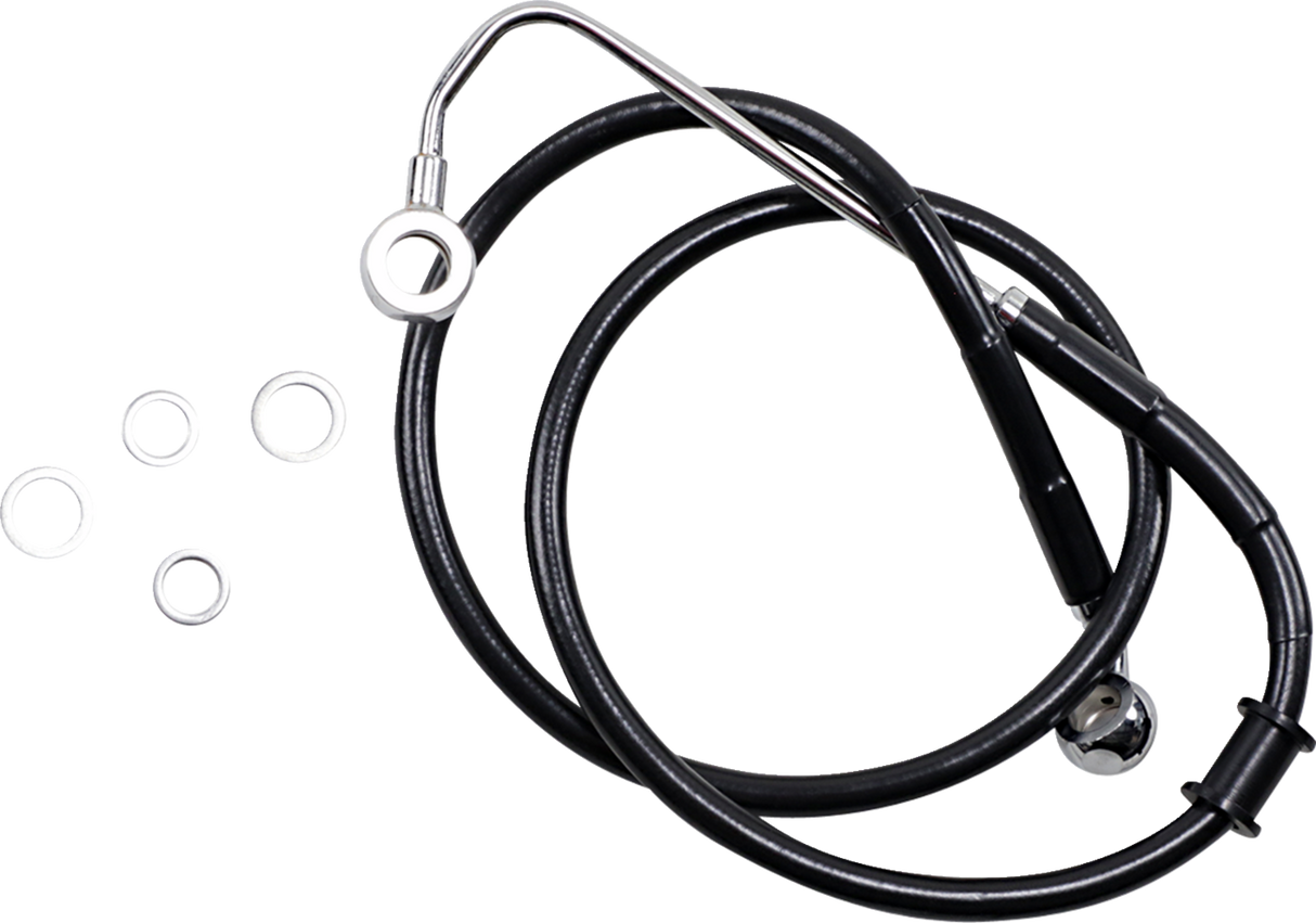 Brake Line - +4\" - Black - \'15-\'17 Softail 2015 - 2017