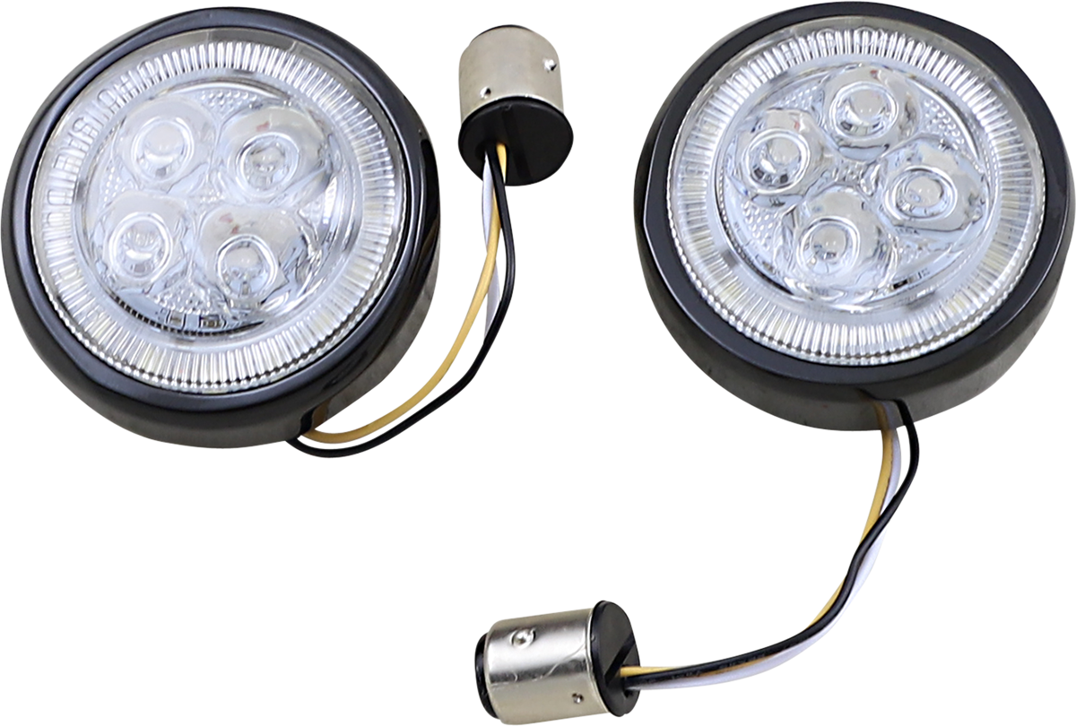 Front Signal Light Inserts - Black - Amber Lens 2000 - 2020