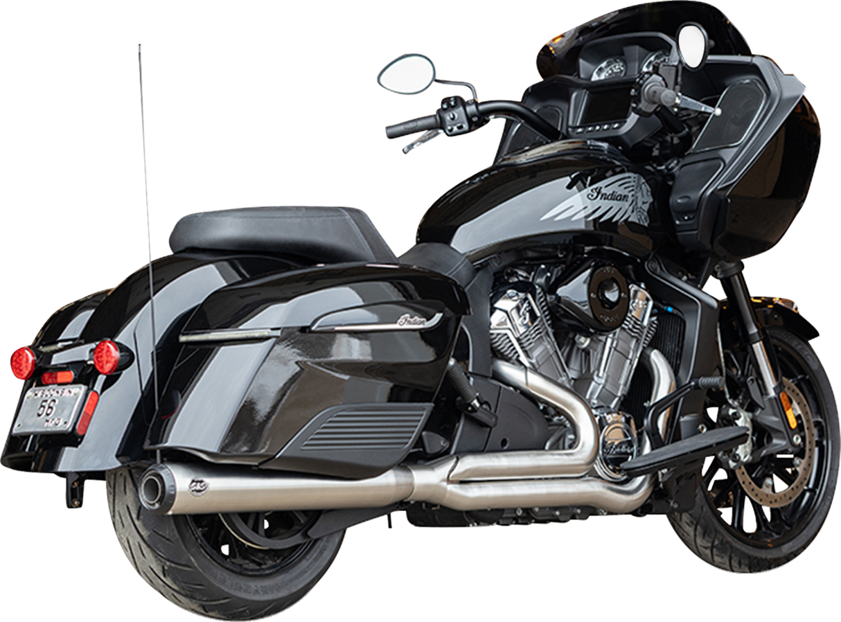 2-into-1 Qualifier Exhaust System - Brushed Stainless Steel - 49 State - Indian with PowerPlus 2020 - 2025