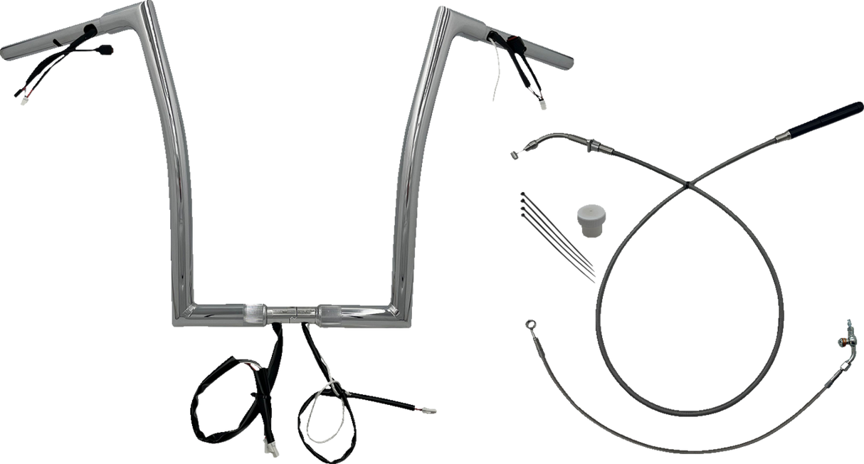 1-1/4\" EZ Install Flat Top Handlebar - 16\" - Chrome 2023 - 2024