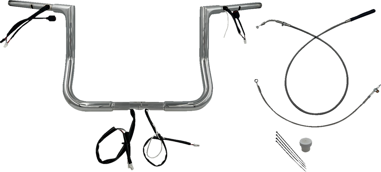 1-1/4\" EZ Install Flat Top Handlebar - 12\" - Chrome 2023 - 2024