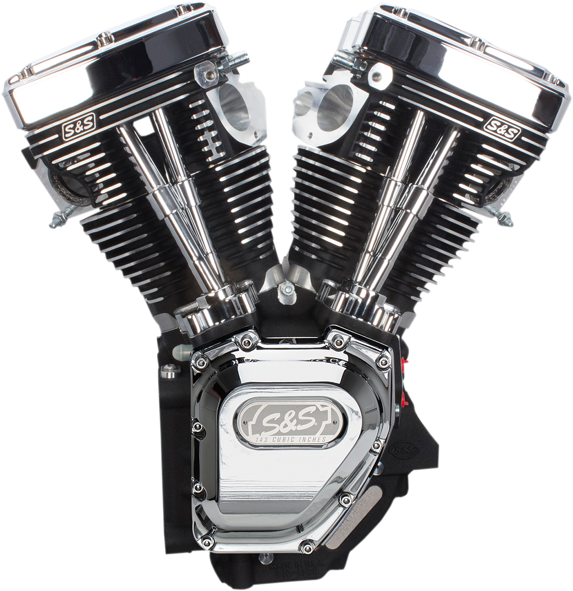 T143 Long Block Engine - Wrinkle Black and Chrome - Touring | Dyna 1999 - 2006