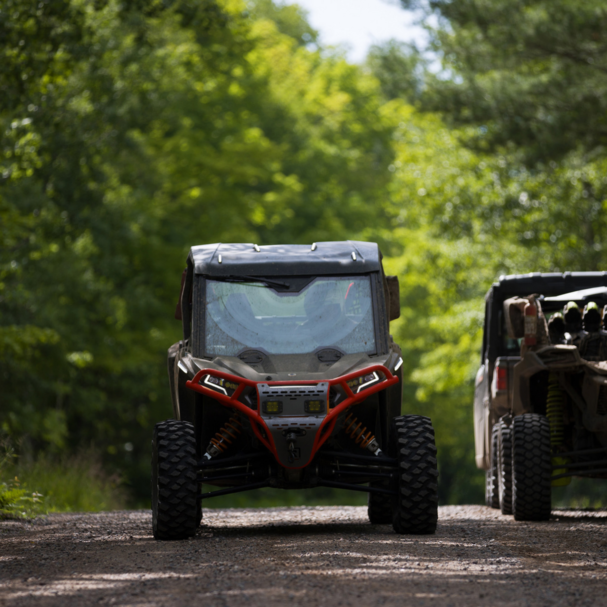 Front Bumper/Skid Plate with Amber Lights - Red - RZR XP 1000 2024 - 2025