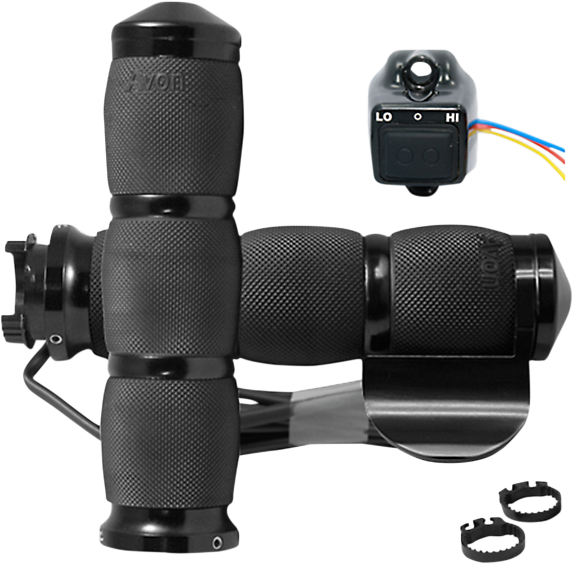 Grips - Heated - Air Cushion - Throttle Boss - Metric - Black 1984 - 2023