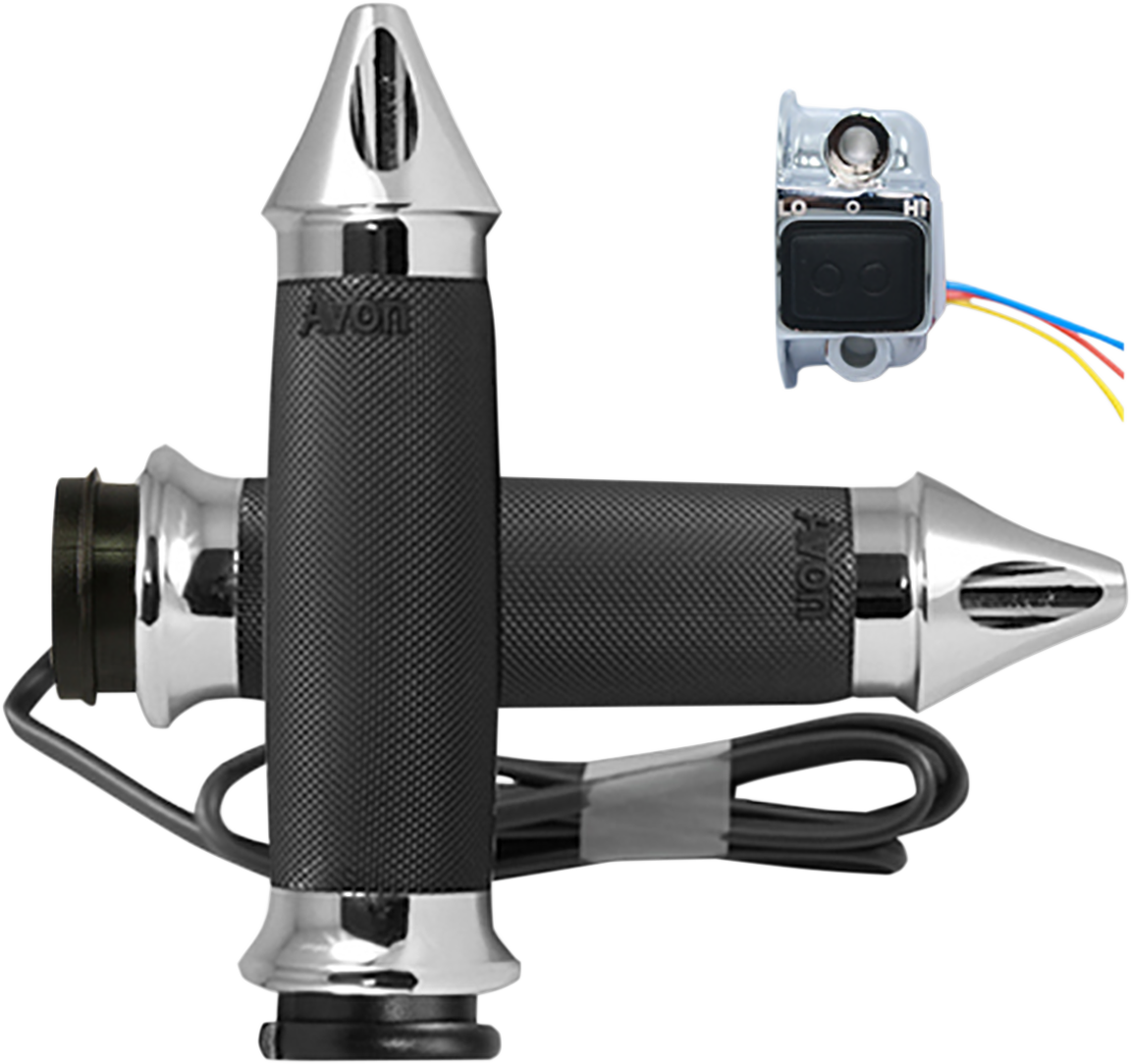 Grips - Heated - Custom Contour - Spike - TBW - Chrome 2008 - 2023