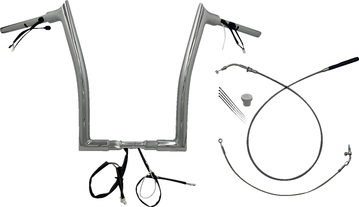 1-1/2\" EZ Install Pointed Top Handlebar - 16\" - Chrome 2023 - 2024