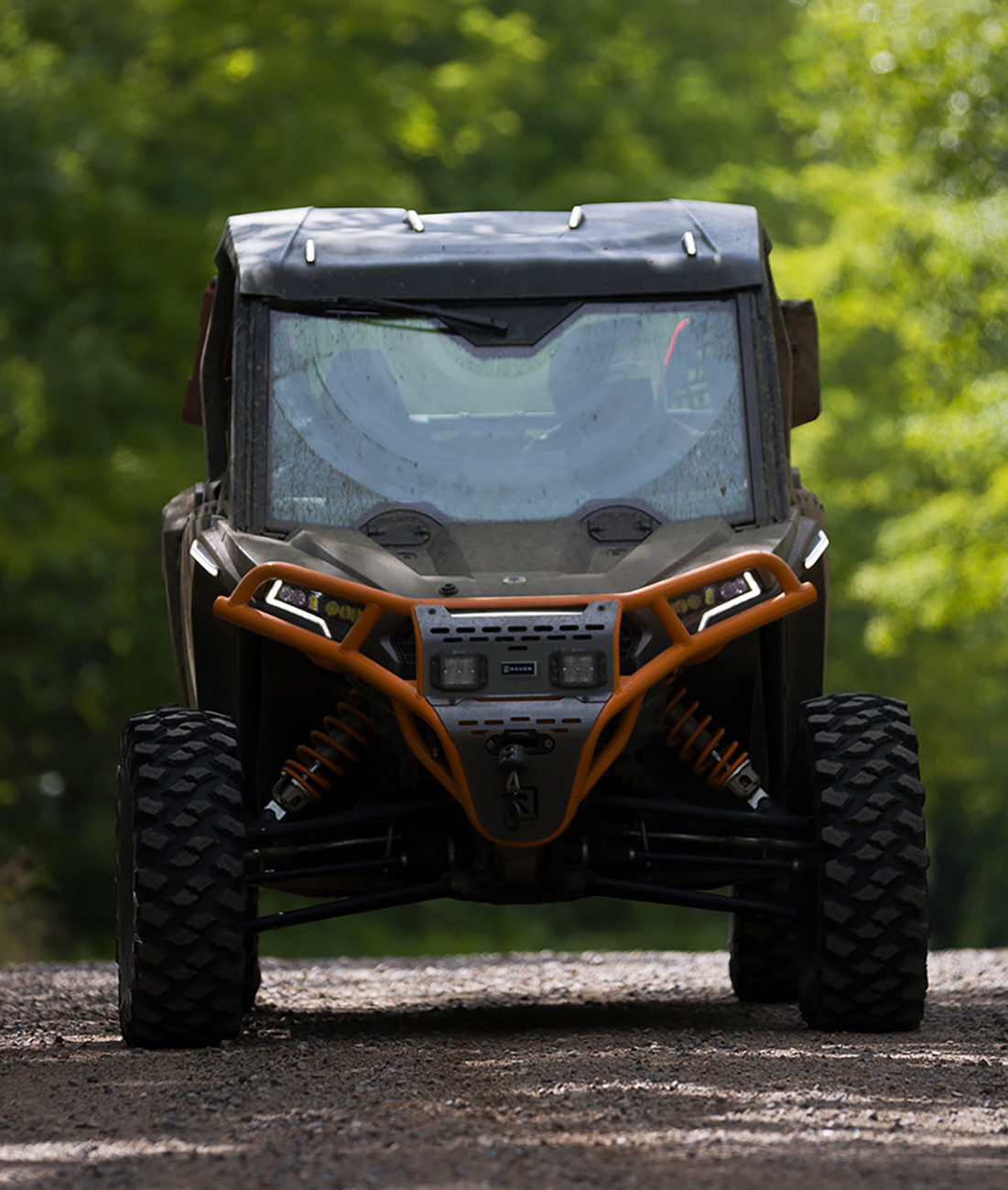 Front Bumper/Skid Plate with White Lights - Orange - RZR XP 1000 2024 - 2025