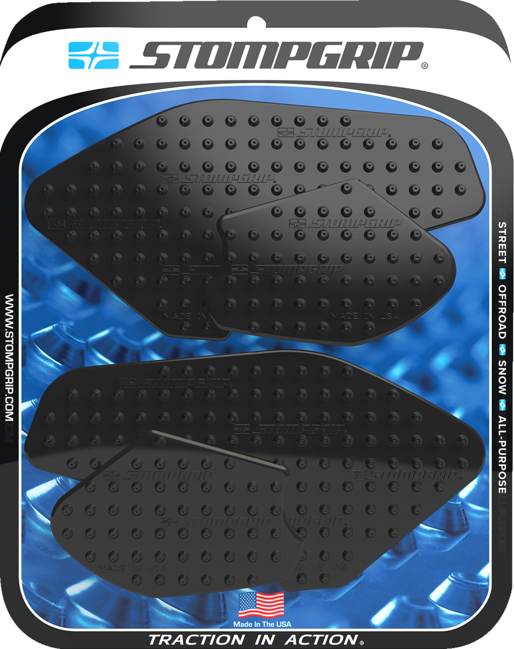 Traction Pad Tank Grips - Volcano - Black - MT-07 2022 - 2025