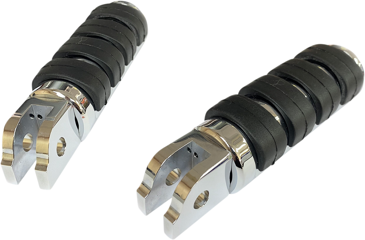 FML Soft-Ride Footpegs - Driver - Chrome/Black - Softail 2018 - 2023